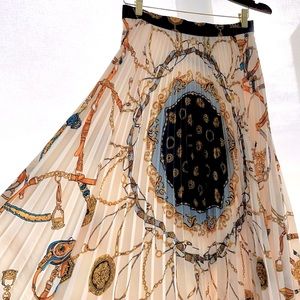 ZARA woman pleated midi skirt